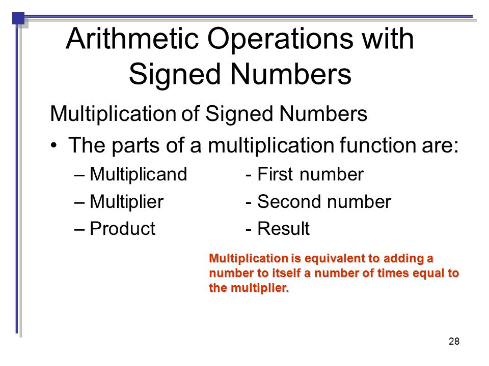 mathematical operations binary numbers